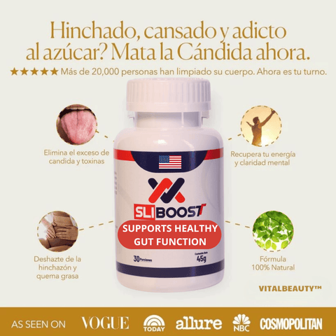 SLIBOOST Candida Cleanse™ Cápsulas que reducen antojos, hinchazón y fatiga